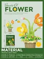 Educational poppy flower building block puzzle set with 127 pieces in a pot display - 7229 Poppy Bonsai