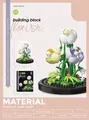 DIY tulip building block flower set SKU variant with dust cover and specifications - 7237 Dream Beauty - Includes Dust Cover