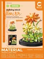 DIY orange building block flower kit with high transparency dust cover display - 7239 In Full Bloom - Includes Dust Cover