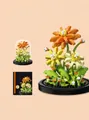 DIY orange building block flower kit with high transparency dust cover display - 7239 Hot Blooming (with Dust Cover)