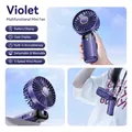 Multifunctional purple handheld fan with digital power display and five adjustable speeds - Gear 5 Display Folding (With Base Lanyard Cable) / Deep Sea Blue