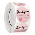Pink heart Thank You for Supporting My Small Business adhesive stickers in a roll - 2.5cm / Roll Stickers