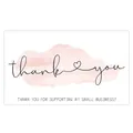 Elegant pink watercolor thank you card for small business gift packaging - Card Style 8