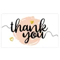 Minimalist thank you sticker with gold hearts for gift packaging and business - Card Style 14