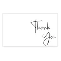 Minimalist white thank you card with black cursive lettering for gift box packaging - Card Style 35