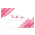 Pink watercolor thank you card sticker for supporting my small business packaging - Card Style 4