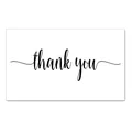 Minimalist white 'Thank You' card with elegant black script font - Card Style 37