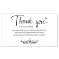Elegant black and white floral thank you for your order cards for small business gift packaging - Card Style 40