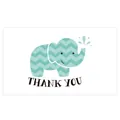 Teal chevron elephant thank you card for small gift packaging and business stickers - Card Style 45