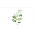 Elegant white thank you card with green watercolor leaves and gold foil lettering - Card Style 55