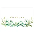 Elegant watercolor green leaves thank you card for gift packaging decoration - Card Style 56