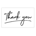 Minimalist white thank you sticker with cursive script for gift packaging and box decor - Card Style 33