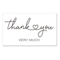 Elegant minimalist white thank you very much sticker card with heart for gift packaging - Card Style 34