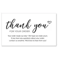 Elegant white thank you for your order card with heart for gift packaging decoration - Card Style 39