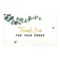 Elegant thank you card variant with eucalyptus design and gold foil for packaging - Card Style 61