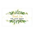Elegant floral Thank You for Your Order card with green leaves and gold glitter detail - Card Style 63