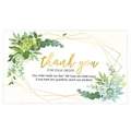 Floral greenery thank you card with elegant gold frame for small business gift packaging. - Card Style 65