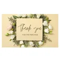 Thank you for the purchase card with floral wreath design for gift packaging. - Card Style 68
