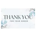 Elegant floral thank you for your order card for gift packaging in soft blue and white - Card Style 70