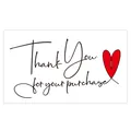 Elegant Thank You for Your Purchase stickers with red heart icon for gift box decor - Card Style 78