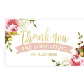 Elegant floral watercolor thank you for supporting my business card for gift packaging - Card Style 79