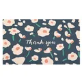 Navy blue floral thank you card for gift packaging decoration with cursive white text - Card Style 84