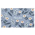 Blue botanical floral thank you card with elegant white script for gift packaging - Card Style 86
