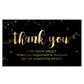 Elegant black and gold thank you for your order card for small business packaging - Card Style 87
