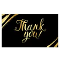 Elegant black and gold Thank You card with brush stroke design for gift packaging. - Card Style 89