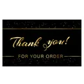 Elegant black and gold Thank You For Your Order business cards for gift packaging stickers - Card Style 91