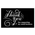 Elegant black and white Thank You card for supporting my small business gift packaging sticker - Card Style 93