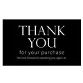 Elegant black 'Thank You for your purchase' card sticker for luxury gift box decoration - Card Style 95