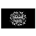 Elegant black and white Thank You card sticker for small business gift packaging box - Card Style 97