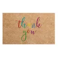 Kraft paper thank you card sticker with colorful cursive text for gift packaging - Card Style 100 (Kraft Paper)