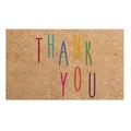 Rectangular kraft paper thank you card with colorful handwritten font design - Card Style 101 (Kraft Paper)