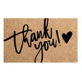 Brown kraft paper thank you card with black script and heart for small business packaging - Card Style 104 (Kraft Paper)