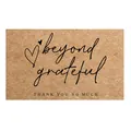 Rectangular brown kraft paper thank you card with cursive beyond grateful design - Card Style 105 (Kraft Paper)