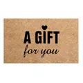 Brown kraft paper gift card sticker featuring A GIFT for you text and heart icon - Card Style 107 (Kraft Paper)