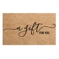 Elegant rectangular kraft paper gift sticker featuring 'a gift FOR YOU' script design - Card Style 108 (Kraft Paper)