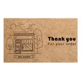 Minimalist kraft thank you card with shop line drawing for small business packaging - Card Style 110 (Kraft Paper)