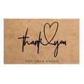 Elegant kraft paper thank you for your order card with a handwritten heart design - Card Style 115 (Kraft Paper)