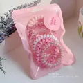 Set of high elasticity gradient pink telephone wire hair ties in cute gift packaging - Color Bag Style / Pink