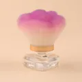 Elegant soft large makeup powder brush with purple ombré bristles and clear heart-shaped base - Heart Shape Transparent Base Flower Shape Purple-White Gradient Nail Brush (OPP Bag)