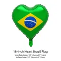 18 inch heart-shaped Brazil flag foil balloon for World Cup carnival party decor - 18 Inch Brazil Heart Shape Balloon / Brazil Flag Pattern