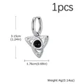 Silver stainless steel earrings with black cat's eye stone and Celtic knot design - Antique Silver Black Onyx