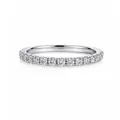 Elegant S925 sterling silver stackable eternity ring with shimmering cubic zirconia - White Gold
