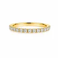 Elegant gold-plated S925 sterling silver row ring with sparkling cubic zirconia - Gold