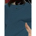 Blaues, strukturiertes Mesh-Eisseiden-T-Shirt für Herren, atmungsaktives Design. - Denim-Blau