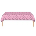 Disposable pink birthday party tablecloth featuring elegant black bowknot prints - Pink Base Black Bowknot Tablecloth