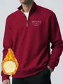 Gedetailleerde weergave van bordeaux herensweatshirt met een warme fleece voering - S / Bordeauxrood